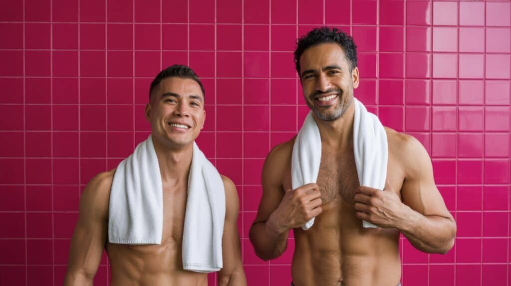 gay sauna hookup process